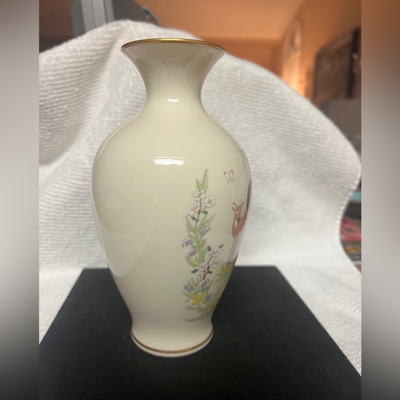 Vintage 1984 Lenox Mothers Day Gold Rim Spring Deer Family Ivory Vase Ltd Edit - Picture 5 of 11